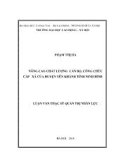 Luận văn Nâng cao chất lượng cán bộ, công chức cấp xã của huyện Yên khánh tỉnh Ninh Bình