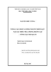 Luận văn Nâng cao chất lượng nguồn nhân lực tại cục điều tra chống buôn lậu – tổng cục hải quan