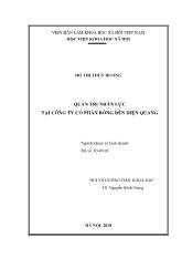 Luận văn Quản trị nhân lực tại Công ty cổ phần bóng đèn Điện Quang