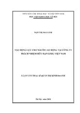 Luận văn Tạo động lực cho người lao động tại công ty trách nhiệm hữu hạn lixil Việt Nam