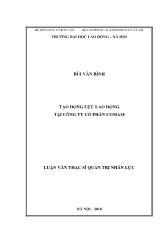Luận văn Tạo động lực lao động tại Công ty cổ phần Coma 18