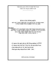 Nghiên cứu giải pháp tăng thu nhập cho đồng bào dân tộc và hộ nghèo ở đông Nam bộ và Tây nguyên qua việc phát triển một số cây ăn quả chịu hạn (mít, xoài, chuối…)