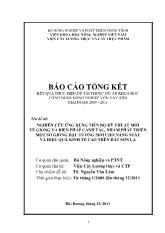 Nghiên cứu ứng dụng tiến bộ kỹ thuật mới về giống và biện pháp canh tác, nhằm phát triển một số giống đậu tương mới cho năng suất và hiệu quả kinh tế cao trên đất Sơn La