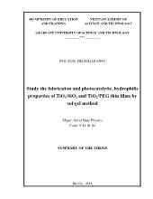 Study the fabrication and photocatalytic, hydrophilic properties of TiO2 / SiO2 and TiO2 / PEG thin films by sol - Gel method