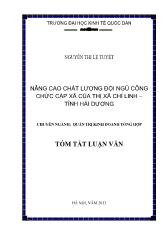 Tóm tắt Luận văn Nâng cao chất lượng đội ngũ công chức cấp xã của thị xã Chí linh – Tỉnh Hải Dương