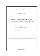 Tóm tắt Luận văn Xây dựng và phát triển thương hiệu của trường cao đẳng sư phạm trung ương