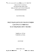 Chuyên đề Thực trạng kế toán tài sản cố định tại Công ty TNHH may xuất nhập khẩu Đức Thành 2