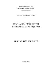 Đề tài Quản lý nhà nước đối với bán hàng đa cấp ở Việt Nam