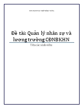 Đề tài Quản lý nhân sự và lương trường CDNBKHN