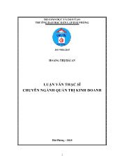 Giải pháp quản lý nhà nước về hải quan đối với doanh nghiệp chế xuất trong khu công nghiệp Nomura tại chi cục hải quan khu chế xuất và khu công nghiệp Hải Phòng