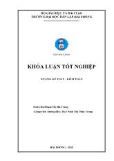 Hoàn thiện công tác kế toán doanh thu, chi phí và xác định kết quả kinh doanh tại công ty TNHH một thanh viên khai thác công trình thủy lợi An Hải