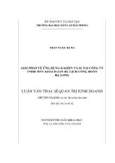 Khóa luận Giải pháp về ứng dụng Kaizen và 5S tại công ty TNHH MTV khách sạn du lịch công đoàn Hạ Long