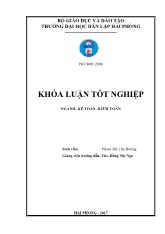 Khóa luận Hoàn thiện công tác kế toán vốn bằng tiền tại Công ty cổ phần chế biến DVTS Cát Hải