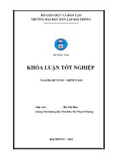 Khóa luận Hoàn thiện công tác lập và phân tích bảng cân đối kế toán tại Công ty TNHH thương mại và vận tải Hoàng Hương