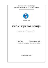 Khóa luận Hoàn thiện tổ chức công tác kế toán vốn bằng tiền tại công ty cổ phần đầu tư và phát triển cảng Đình Vũ