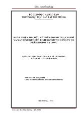 Khóa luận Hoàn thiện tổ chức kế toán doanh thu, chi phí và xác định kết quả kinh doanh tại Công ty cổ phần đồ hộp Hạ Long