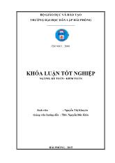 Khóa luận Hoàn thiện tổ chức kế toán doanh thu, chi phí và xác định kết quả kinh doanh tại công ty trách nhiệm hữu hạn thương mại và dịch vụ Hải Long