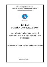 Khóa luận Một số biện pháp nhằm quản lý hàng hóa tốt hơn tại công ty TNHH Thanh Biên