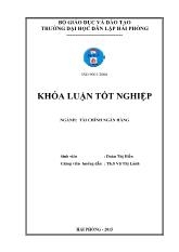 Khóa luận Một số giải pháp nâng cao hiệu quả hoạt động cho vay tại ngân hàng nông nghiệp và phát triển nông chi nhánh An Lão