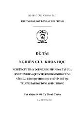 Khóa luận Nghiên cứu thay đổi phương pháp học tập của sinh viên khoa quản trị kinh doanh đáp ứng yêu cầu đào tạo theo học chế tín chỉ tại trường đại học dân lập Hải Phòng