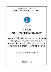 Khóa luận Tổ chức kế toán bán hàng và xác định kết quả bán hàng nhằm xác định chính xác kết quả từng mặt hàng tại công ty TNHH MTV may mạnh cường