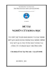 Khóa luận Tổ chức kế toán bán hàng và xác định kết quả bán hàng nhằm xác định chính xác kết quả cho từng mặt hàng tại Công ty cổ phần may Trường Sơn