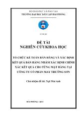 Khóa luận Tổ chức kế toán bán hàng và xác định kết quả bán hàng nhằm xác định chính xác kết quả cho từng mặt hàng ở Công ty cổ phần may Trường Sơn