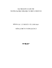 Lịch sử tư tưởng quản lý - Đề bài: Các lý thuyết về lãnh đạo