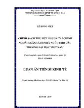 Luận án Chính sách thu hút nguồn tài chính ngoài ngân sách nhà nước cho các trường đại học Việt Nam