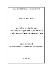 Luận án Cơ chế pháp lý giám sát thực hiện các quy định của hiến pháp về bảo đảm quyền con người ở Việt Nam