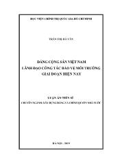 Luận án Đảng cộng sản Việt Nam lãnh đạo công tác bảo vệ môi trường giai đoạn hiện nay