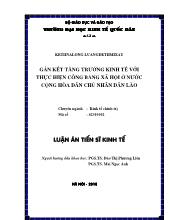 Luận án Gắn kết tăng trưởng kinh tế với thực hiện công bằng xã hội ở nước cộng hòa dân chủ nhân dân Lào