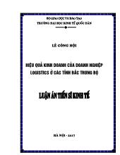 Luận án Hiệu quả kinh doanh của doanh nghiệp logistics ở các tỉnh Bắc Trung Bộ