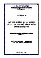 Luận án Hoàn thiện kiểm toán Báo cáo tài chính của các công ty niêm yết trên thị trường chứng khoán Việt Nam