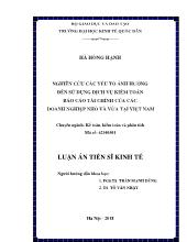 Luận án Nghiên cứu các yếu tố ảnh hưởng đến sử dụng dịch vụ kiểm toán báo cáo tài chính của các doanh nghiệp nhỏ và vừa tại Việt Nam