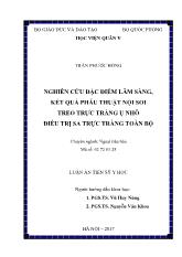 Luận án Nghiên cứu đặc điểm lâm sàng, kết quả phẫu thuật nội soi treo trực tràng ụ nhô điều trị sa trực tràng toàn bộ