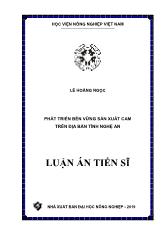 Luận án Phát triển bền vững sản xuất cam trên địa bàn tỉnh Nghệ An