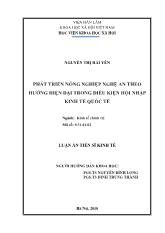 Luận án Phát triển nông nghiệp nghệ an theo hướng hiện đại trong điều kiện hội nhập kinh tế quốc tế