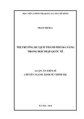 Luận án Thị trường du lịch thành phố Đà nẵng trong hội nhập quốc tế