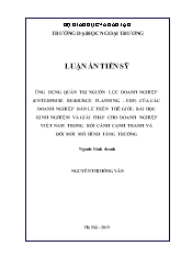 Luận án Ứng dụng quản trị nguồn lực doanh nghiệp của các doanh nghiệp bán lẻ trên thế giới: Bài học kinh nghiệm và giải pháp cho doanh nghiệp Việt Nam