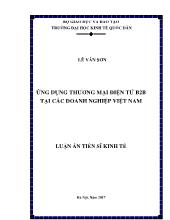 Luận án Ứng dụng thương mại điện tử B2B tại các doanh nghiệp Việt Nam