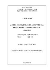 Luận án Vai trõ của mặt trận tổ quốc Việt Nam trong thời kỳ đổi mới đất nước (1986-2010)