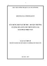 Luận án Xây dựng đội ngũ bí thư - Huyện trưởng ở cộng hòa dân chủ nhân dân Lào giai đoạn hiện nay