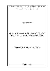 Luận văn Công tác xã hội trong hỗ trợ sinh kế đối với người khuyết tật tại thành phố Bắc Ninh