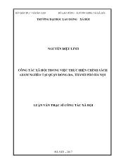 Luận văn Công tác xã hội trong việc thực hiện chính sách giảm nghèo tại quận Đống đa, thành phố Hà Nội