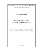 Luận văn Đãi ngộ người lao động tại Công ty cổ phần thiết bị Việt