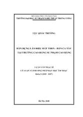 Luận văn Dàn dựng làn điệu hát Then - Dân ca Tày tại Trường Cao đẳng Sư phạm Cao Bằng