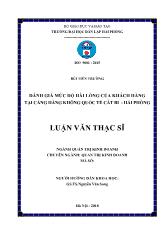 Luận văn Đánh giá mức độ hài lòng của khách hàng tại cảng hàng không quốc tế Cát bi - Hải phòng