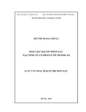 Luận văn Đào tạo nguồn nhân lực tại công ty cổ phần ô tô Thành An