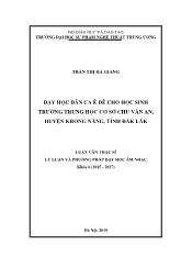 Luận văn Dạy học dân ca Ê đê cho học sinh trường trung học cơ sở chu Văn an, huyện Krong năng, tỉnh Đăk Lăk